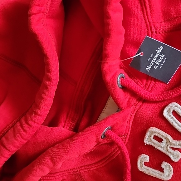 Abercrombie & Fitch pop over red hoodie sweatshirt xs size vintage - Picture 11 of 16